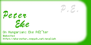 peter eke business card